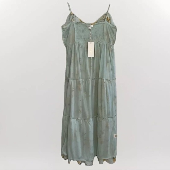 By The River Floral tiered, spaghetti strap,  smocked back maxi dress Large NWT - Picture 11 of 13